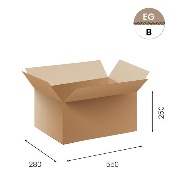 Amerikaanse vouwdozen FEFCO 0201 bruinkraft 550x280x250 mm