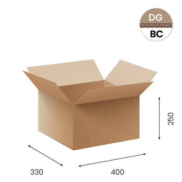 Amerikaanse vouwdozen FEFCO 0201 400x330x250mm BC-golf bruin FSC