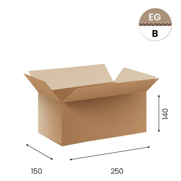 Amerikaanse vouwdozen FEFCO 0201 250x150x140mm B-golf bruin FSC