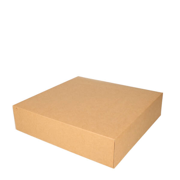 Gebaksdozen patisserie kraft kleurig 320x320x80 mm
