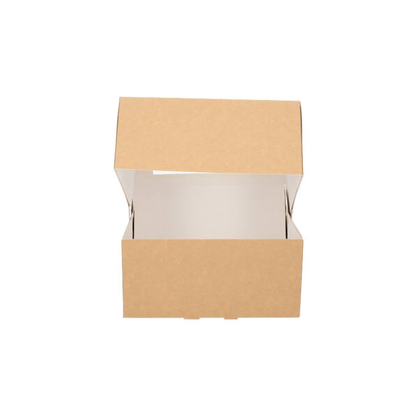 Gebaksdozen met venster (BV) kraft 190x190x90 mm 6P neutraal