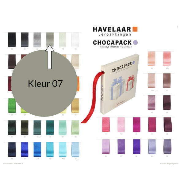 Lint Bel satin grijs 100 m x 15 mm