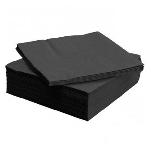 Servetten 2-laags tissue met 4-vouw 330x330 mm zwart
