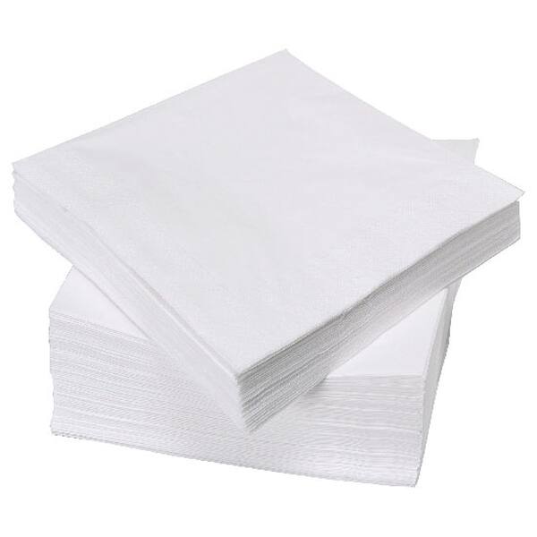 Servetten 1-laags tissue met 4-vouw 330x330 mm wit