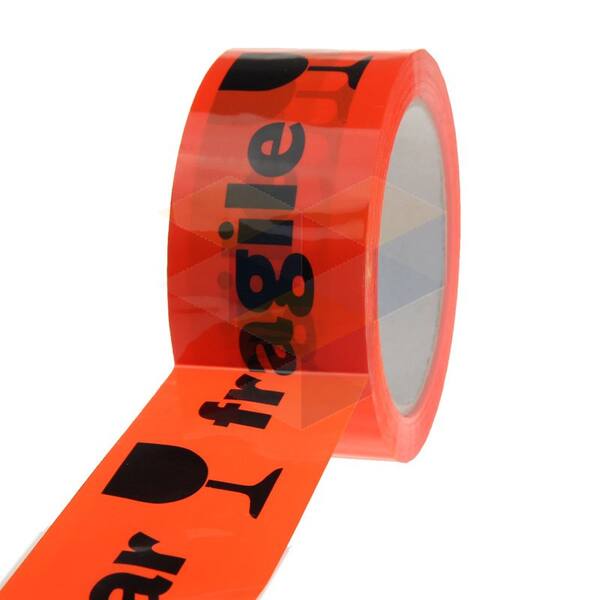 PP Tape 50/66 fluor oranje 32 my acryl low noise high tack fragile/breekbaar