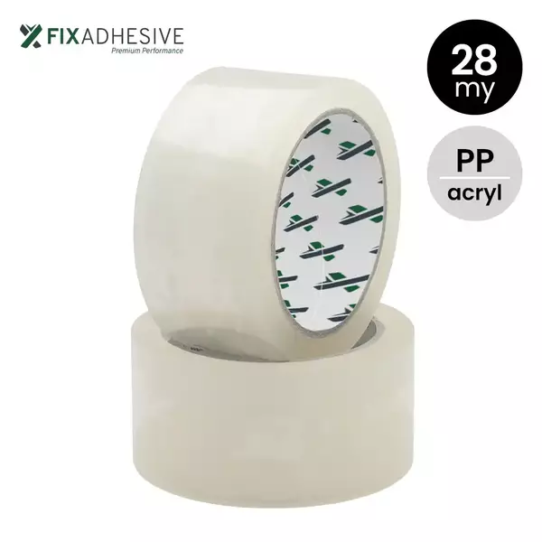 FIX1000 - PP acryl tape 28my 48/66 transparant