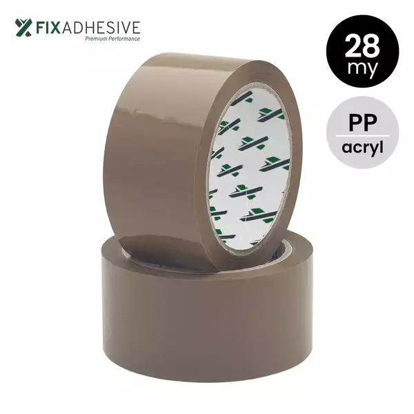 FIX1000 - PP acryl tape 28my 48/66 bruin