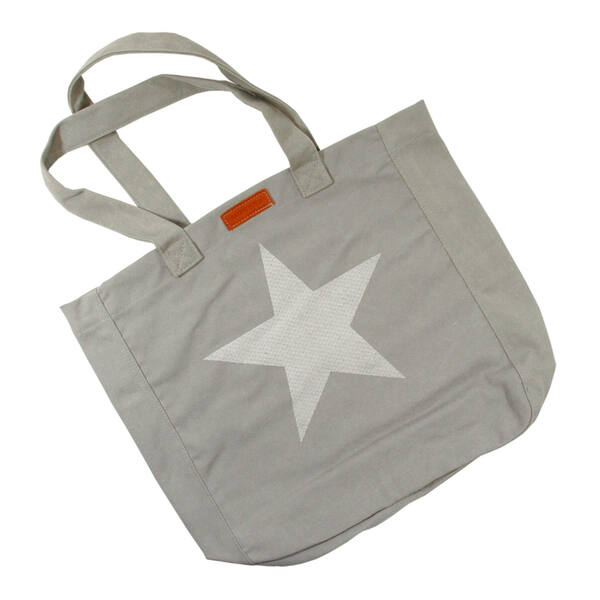 Draagtassen shopper grijs Canvas 16 ounce 2 canvaslussen 360x110x400+40 mm