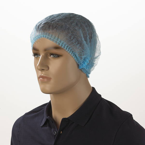 Haarnet wokkels PP non-woven enkel elastiek blauw 52 cm
