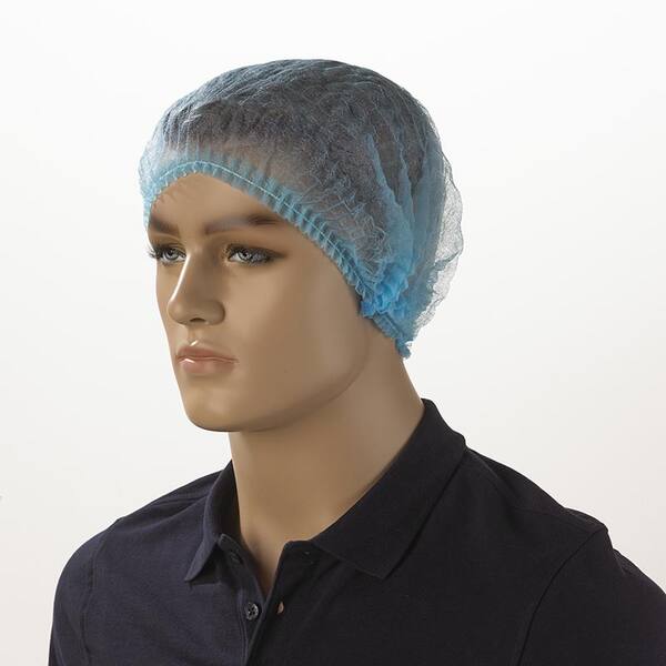 Haarnet wokkels PP non-woven enkel elastiek blauw 58 cm
