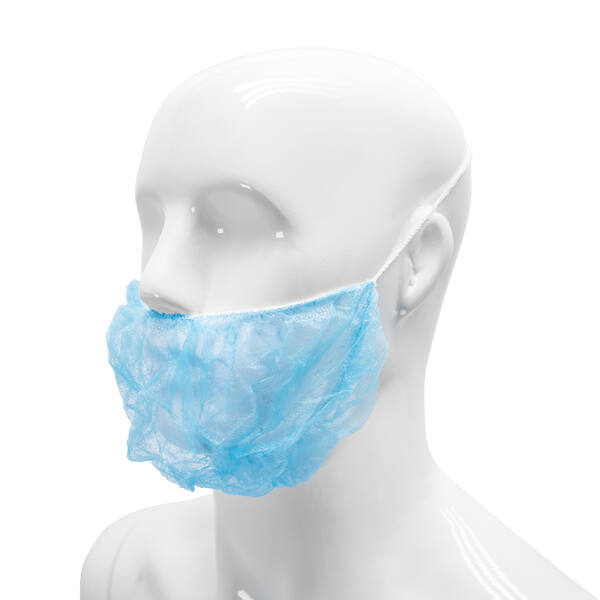 Baardmasker PP non-woven blauw detecteerbaar one-size enkel elastiek