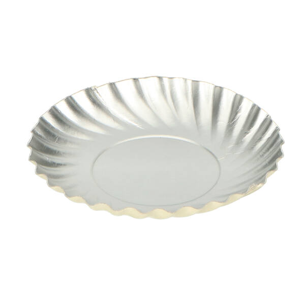 Schaaltjes luxe gebakonderlegger mat zilver ext. 88 mm int. 60 mm mat zilver