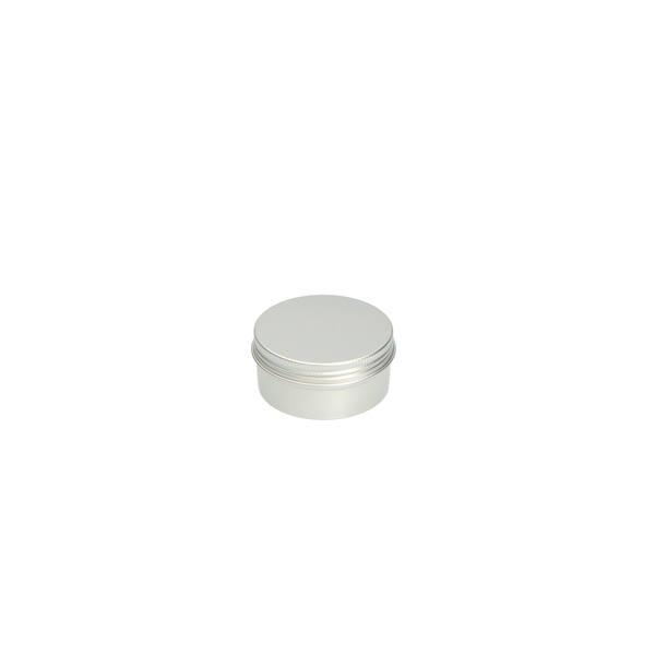 Blik aluminium rond met schroefdeksel en EPE liner (±80 ml) ø 68x35 mm