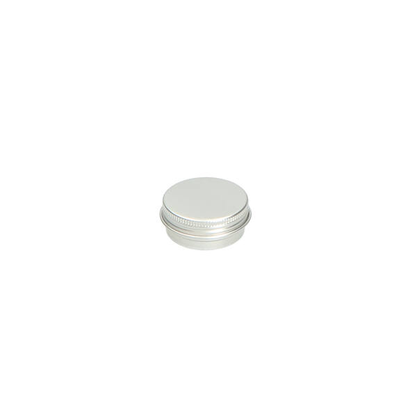 Blik aluminium rond met schroefdeksel en EPE liner (±10 ml) ø 38x17 mm