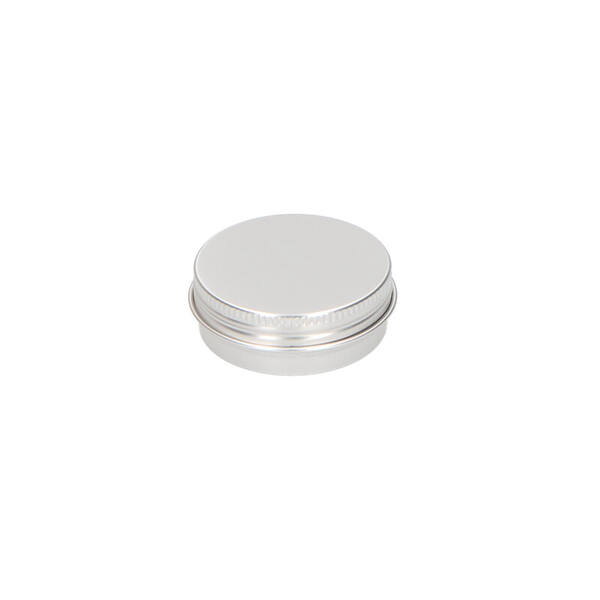 Blik aluminium rond met schroefdeksel en EPE liner (±30 ml) ø 52x20 mm