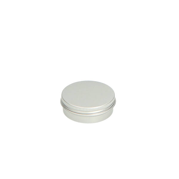 Blik aluminium rond met schroefdeksel en EPE liner (±30 ml) ø 52x20 mm