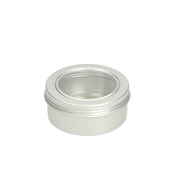 Blik aluminium rond met schroefdeksel en venster (±80 ml) ø 68x33 mm