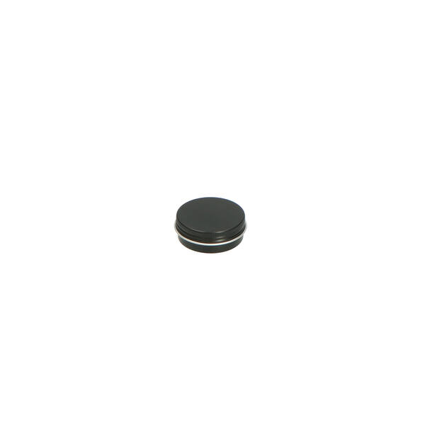 Blik aluminium rond met schroefdeksel en EPE liner zwart (±30 ml) ø 52x20 mm