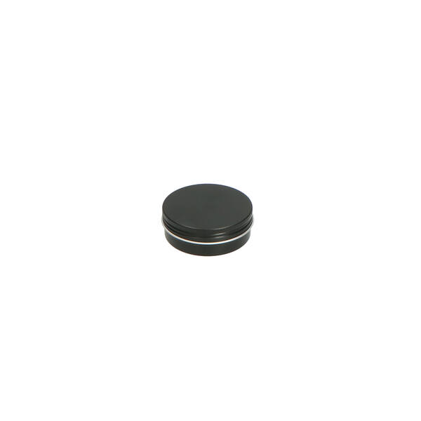 Blik aluminium rond met schroefdeksel en EPE liner zwart (±60 ml) ø 68x25 mm