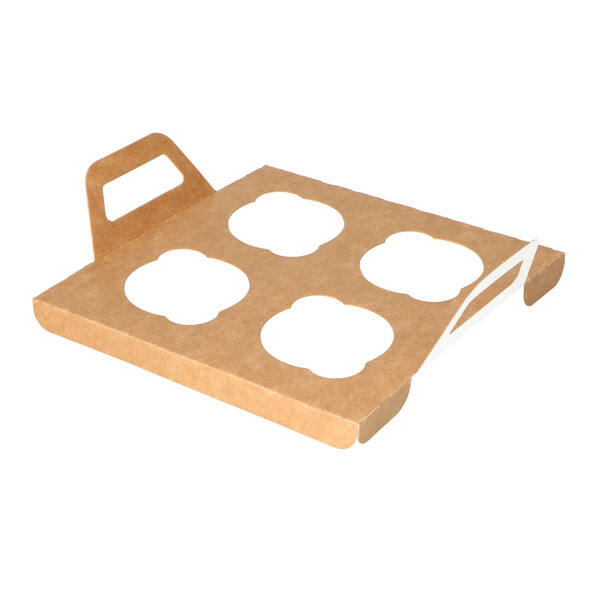 Bakjes trays voor cup cakes 4 stuks kraft ø 60 mm