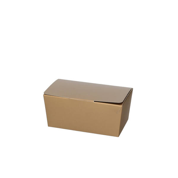 Ballotins 250 gram 'Brons' met klepsluiting en goudkarton 112,49x61,78x55 mm
