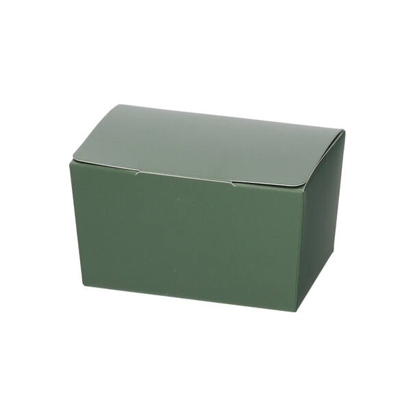 Ballotins 150 gram 'Mosgroen' met klepsluiting en goudkarton 89,5x59,97x55 mm