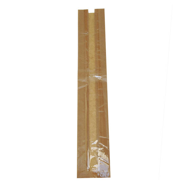 Stokbroodzakken met venster CPP 30 mµ smalgestreept natronkraft 110x160x660 mm