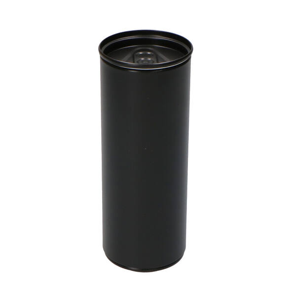 Drankenblikje met los indrukdeksel mat zwart ø 54x142 mm