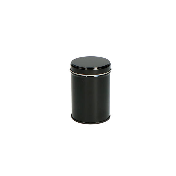 Kruidenblik rond met binnendeksel klein zwart ø 61x88 mm