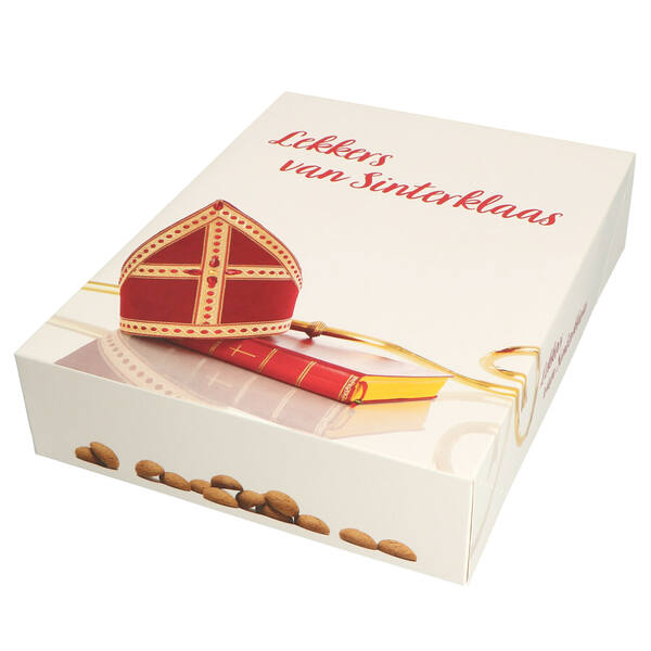 Boterletterdozen deksel 1 pond 'Lekkers van Sinterklaas' 210x280x60 mm 4P FSC