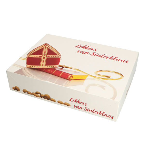 Boterletterdozen deksel 1 pond 'Lekkers van Sinterklaas' 280x210x60 mm 4P FSC