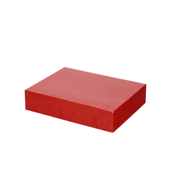Boterletterdozen deksel 1 pond dessin 'rood neutraal met lak tekening' 280x210x60 mm 4P FSC