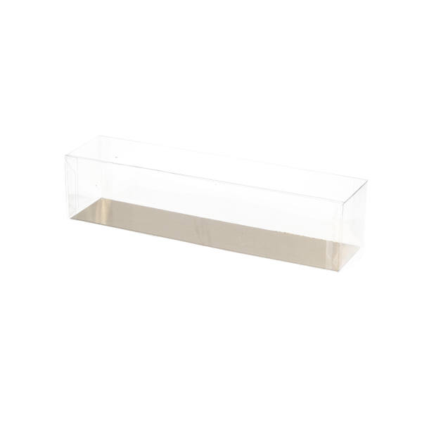 Blisters bodem en deksel RPET transparant met goud/zwart karton 250x55x60x60 mm
