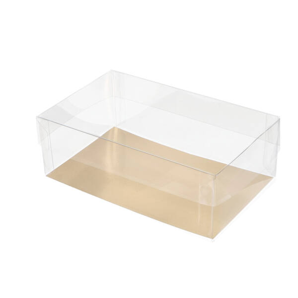 Blisters bodem met deksel RPET transparant met goud/zwart karton 150x90x55/25 mm