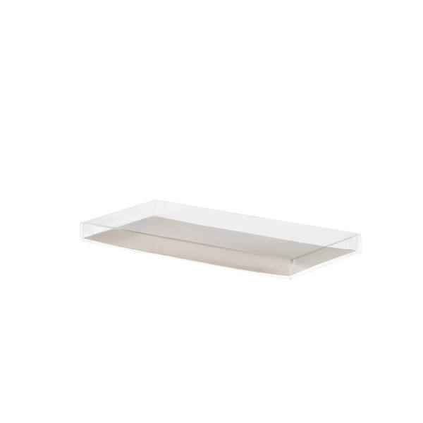 Blisters R-PET bodem met deksel transparant met goudkarton bodem 200 mµ 151x72x12x12mm