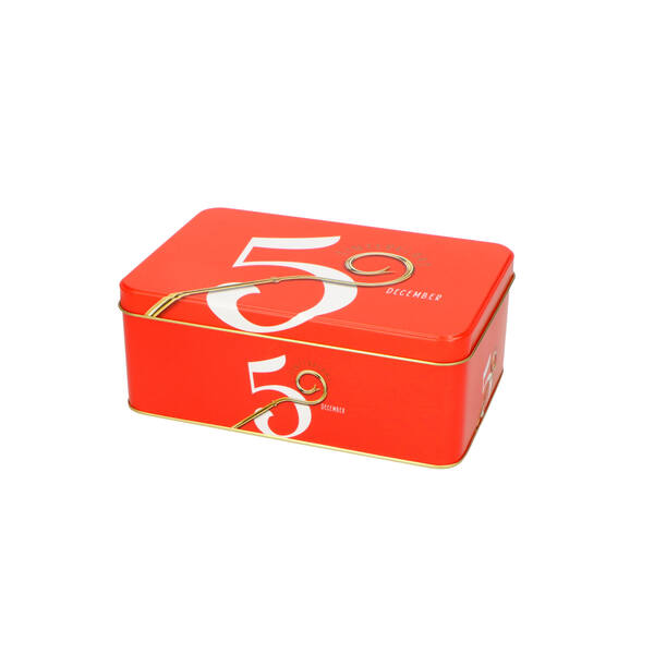 Blik rechthoekig 192x127x75 mm Staf 5 december rood
