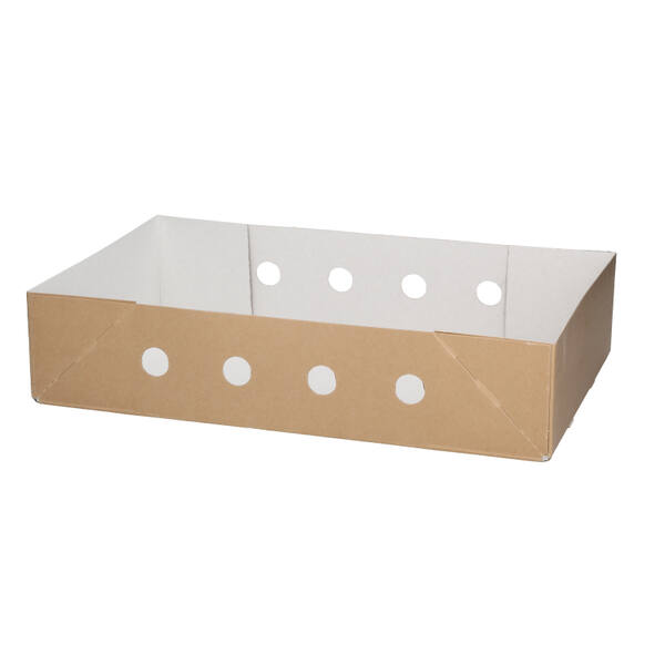 Paraatdozen bodem met vriesgaten kraft wit/bruin buiten 700 gram 460 x 290 x 100mm