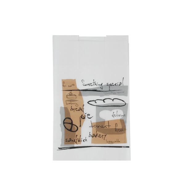Broodzakken 'half' gebleekt kraft 'Something Special' geparaffineerd 160+2x50x360 mm