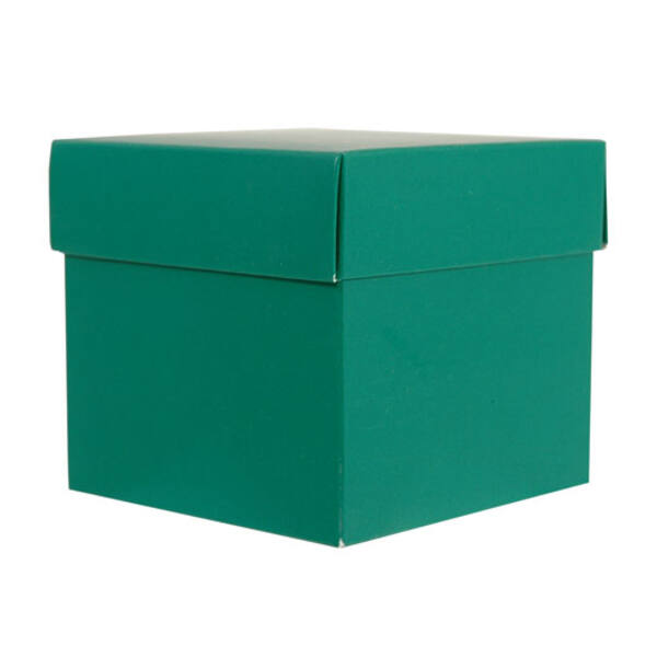 CubeBox® groen met deksel, goudkarton bodem (diverse maten)