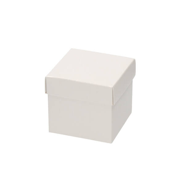 CubeBox® 250 gram wit met OPGEZETTE deksel en goudkarton 80x80x75 mm