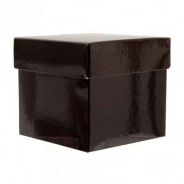 CubeBox® donkerbruin met deksel, goudkarton bodem (diverse maten)
