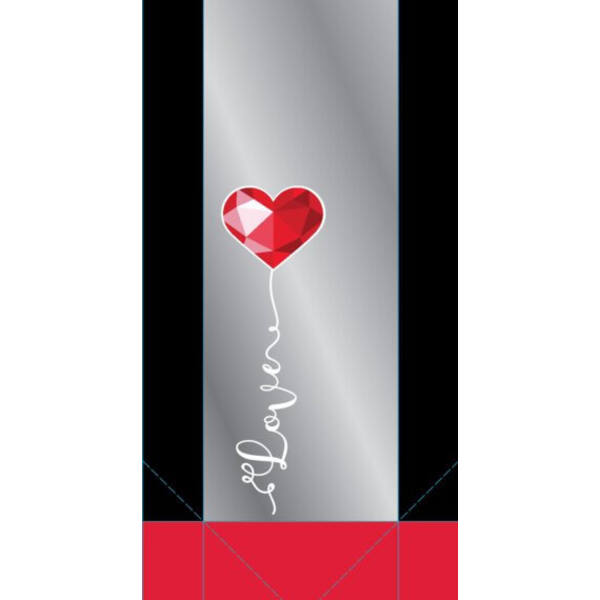 Blokbodemzakken OPPC 40 mµ 'Liefde dessin LOVE1' 80+50x215 mm