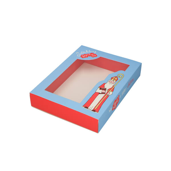 Chocoladeletterdozen GK1 met 'Happy Sint' goudkarton 130x90x30 mm