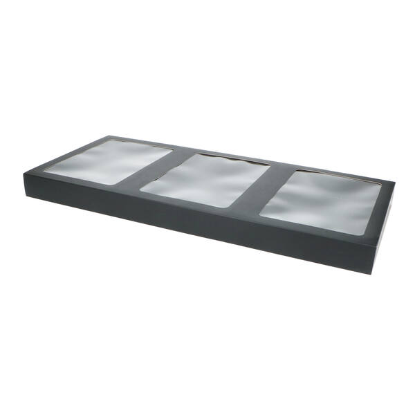 Chocoladeletterdozen GK7 SET 3X bodem en sleeve met venster mat zwart 210x465x34 mm