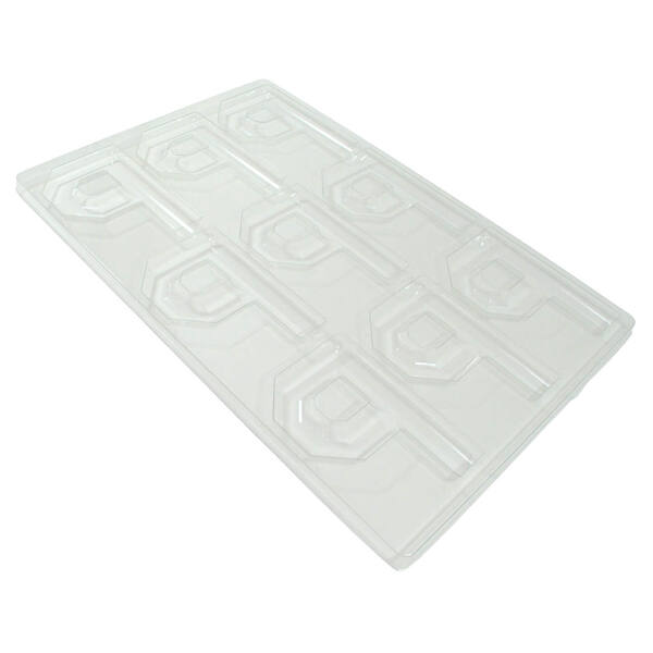 Chocolade mall 9-vaks alfabet P PET plaat 595x395 mm