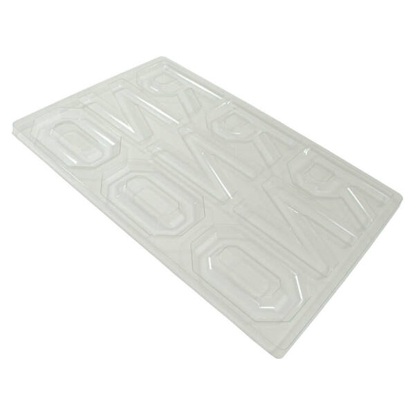 Chocolade mall 9-vaks alfabet R-N-O PET plaat 595x395 mm