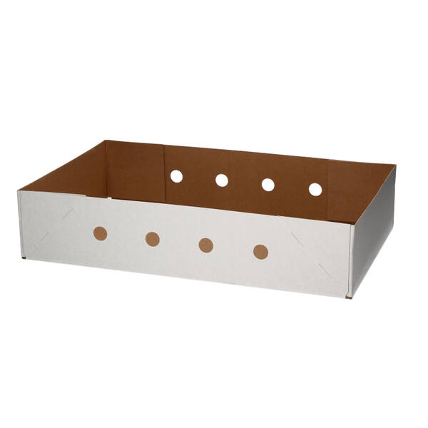Paraatdozen deksel met vriesgaten kraft bruin/wit buiten 700 gram 465 x 295 x 100mm