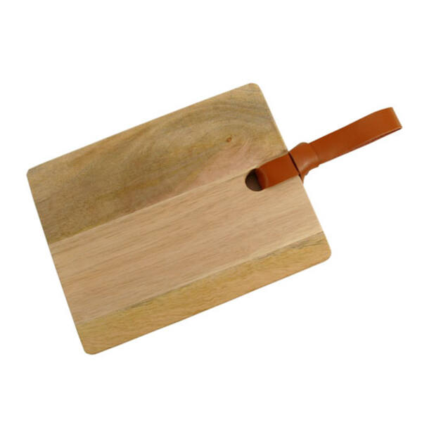 Luxe plank met leder naturel 22x20 cm verpakt per 6 stuks