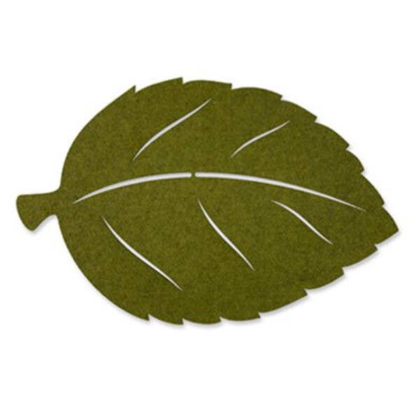 Deco herfstblad vilt mosgroen 450x300 mm per 4 stuks