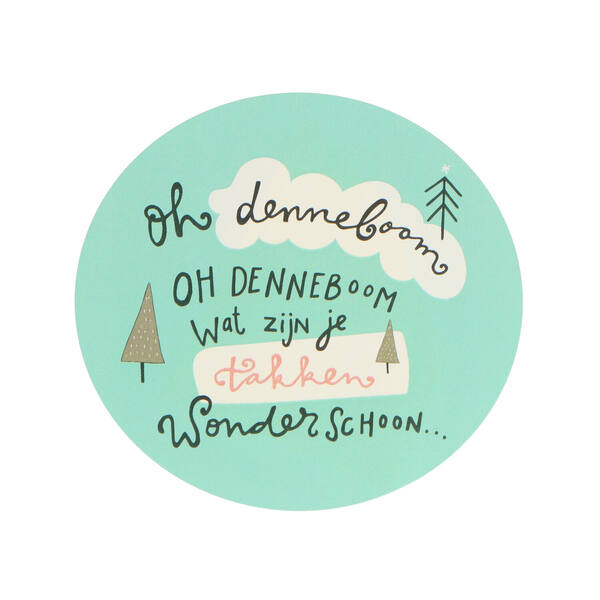 Naamzegels 'Timeless Santa'/Happy Santa/'Oh Denneboom' ø 80 mm